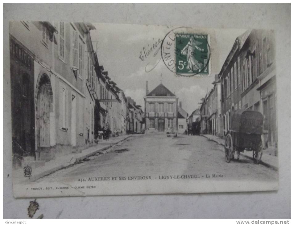 Cp Ligny Le Chatel La Mairie - Ligny Le Chatel