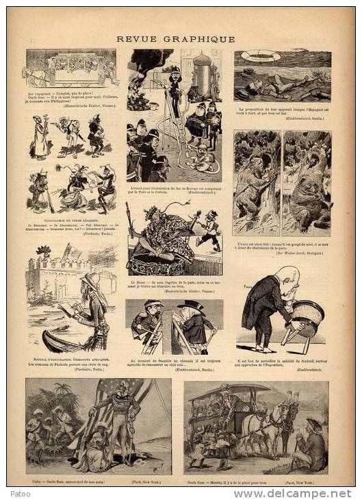 SUPLMT REVUE ENCYCLOPEDIQUE SEPT.1898 /,DESSINS SATIRIQUES/HUMOUR DECAPANT/ EVENEMENTS MONDIAUX - Revues Anciennes - Avant 1900