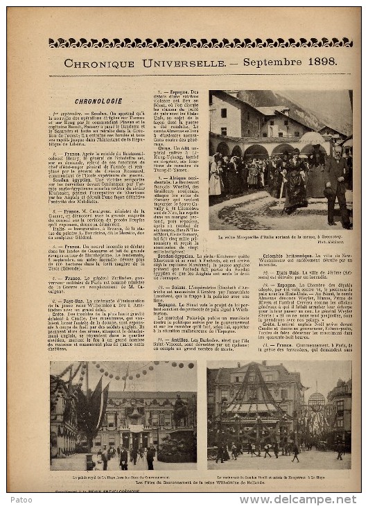 SUPLMT REVUE ENCYCLOPEDIQUE SEPT.1898 /,DESSINS SATIRIQUES/HUMOUR DECAPANT/ EVENEMENTS MONDIAUX - Revues Anciennes - Avant 1900