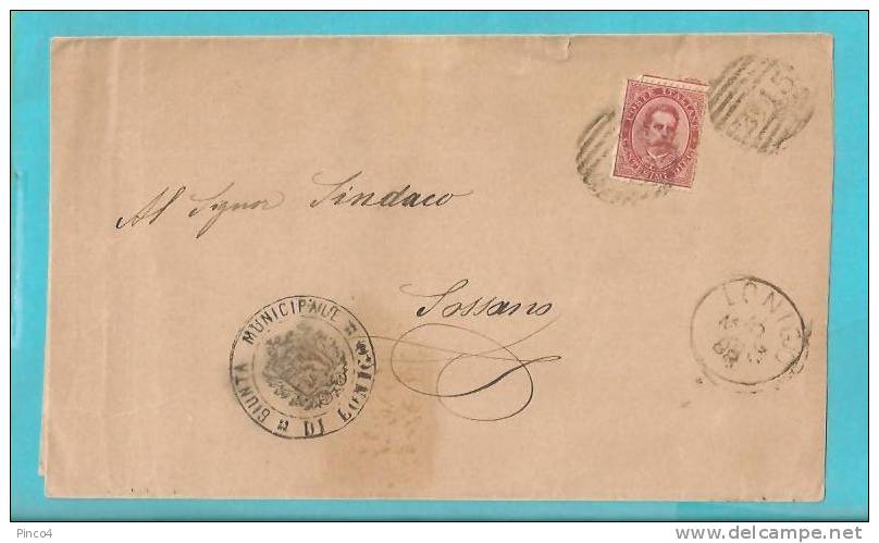 STORIA POSTALE PIEGO DA LONIGO PER SOSSANO DEL 10-5-1888 - Storia Postale