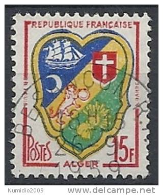 1959 FRANCIA USATO STEMMA DI ALGERI - FR131 - 1941-66 Escudos Y Blasones