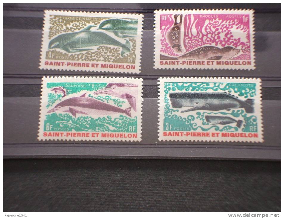 SAINT PIERRE MIQUELON - 1969 ANIMALI MARINI 4 Valori- NUOVI(++)  - TEMATICHE - Neufs