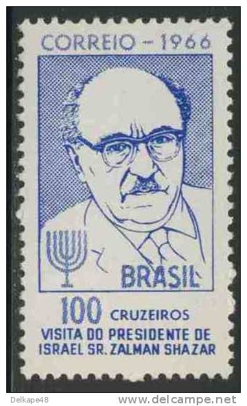 Brazil Brasil 1966 Mi 1111 ** Salman Schasar (1889-1974) President / Präsident Israel + Menora - Andere & Zonder Classificatie