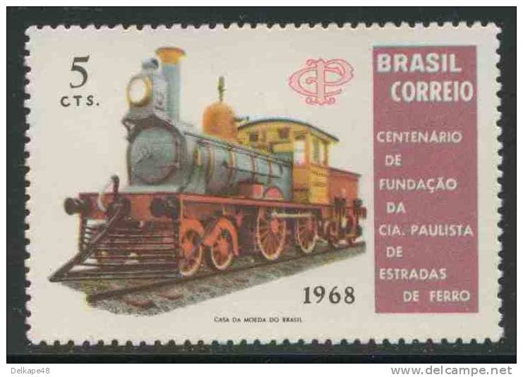 Brazil Brasil 1968 Mi 1198 YT 879 SG 1241 (no Gum) ** Steam Locomotive No. 1 "Maria Fumaca" (1868) - Treinen