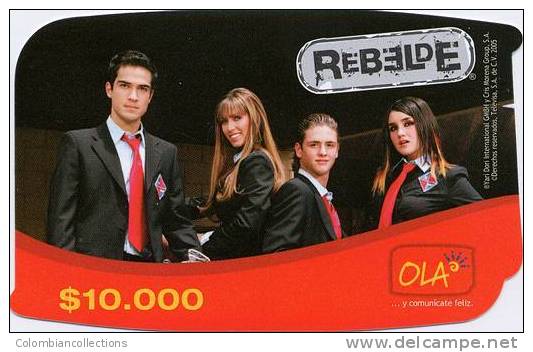 Lote TT25, Colombia, Tarjetas Telefonicas, Phone Cards, Rebelde, Ola ,used, 7 V - Colombia