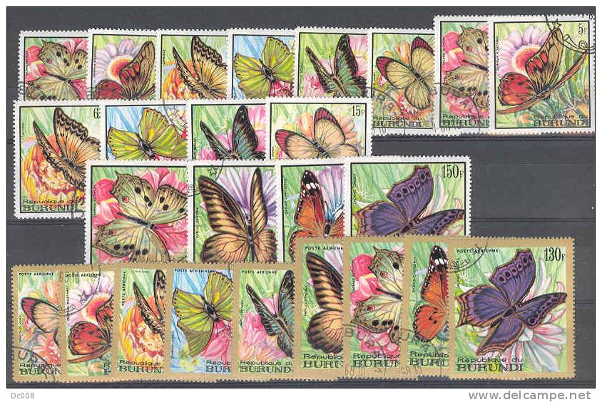 Burundi COB 274/89+airmail 82/90 Butterflys Used - Used Stamps