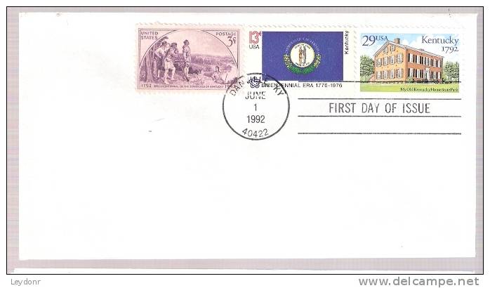 FDC Kentucky - Scott # 2636 Plus Kentucky Flag And 3 Cent Kentucky Stamp - 1991-2000