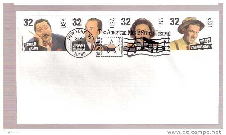 FDC The American Music Stamp Festival - Song Writters - 1991-2000