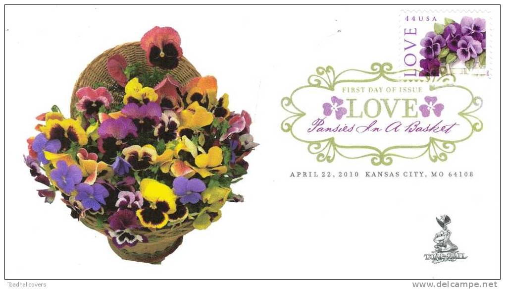 Love: Pansies In A Basket First Day Cover, From Toad Hall Covers! - 2001-2010