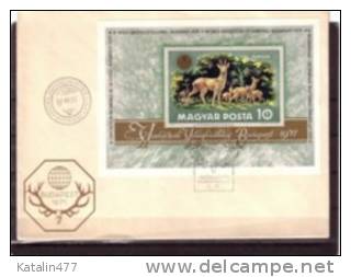 1971. Hungary, Hunting Exposition, Block, FDC - FDC