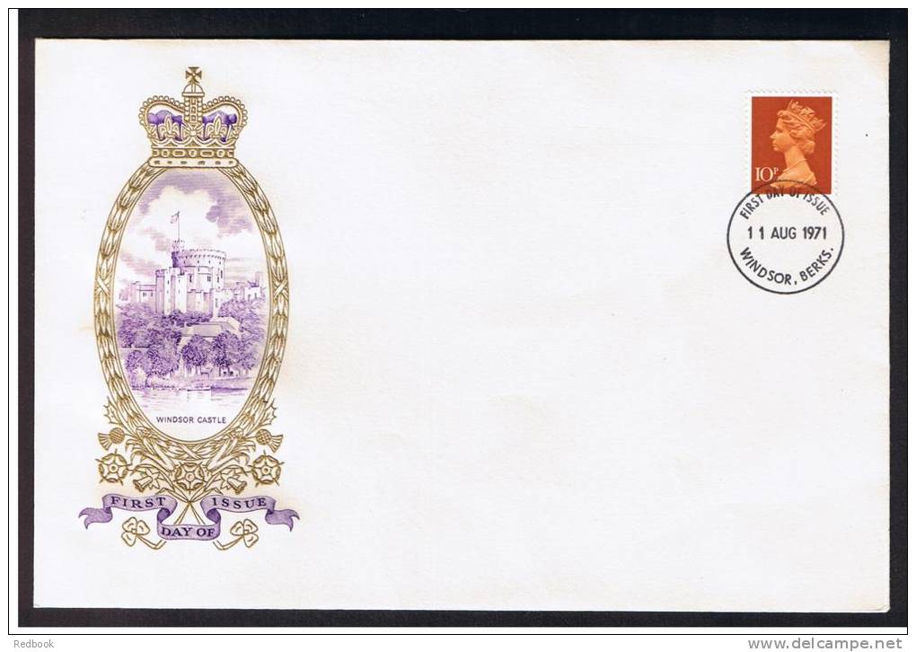 RB 862 - 1971 GB First Day Cover FDC - 10p Machin - Windsor Postmark Cat &pound;8 - 1971-1980 Em. Décimales