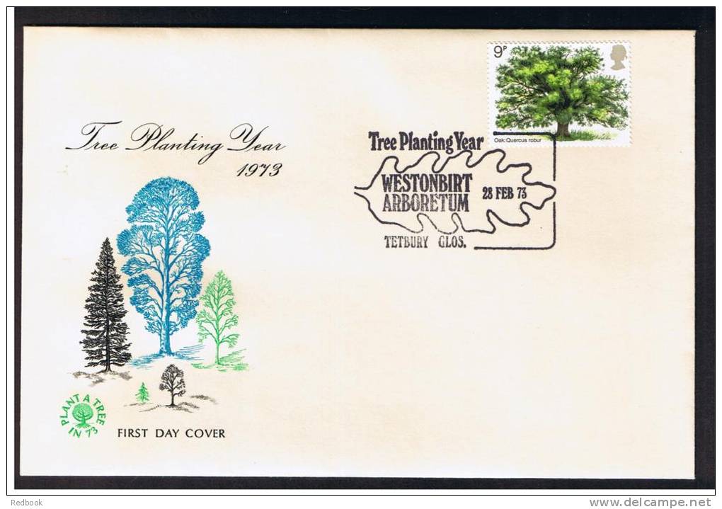 RB 862 - 1973 GB First Day Cover FDC - Oak Tree - Westonbirt Arboretum Postmark Cat &pound;20 - 1971-1980 Decimal Issues