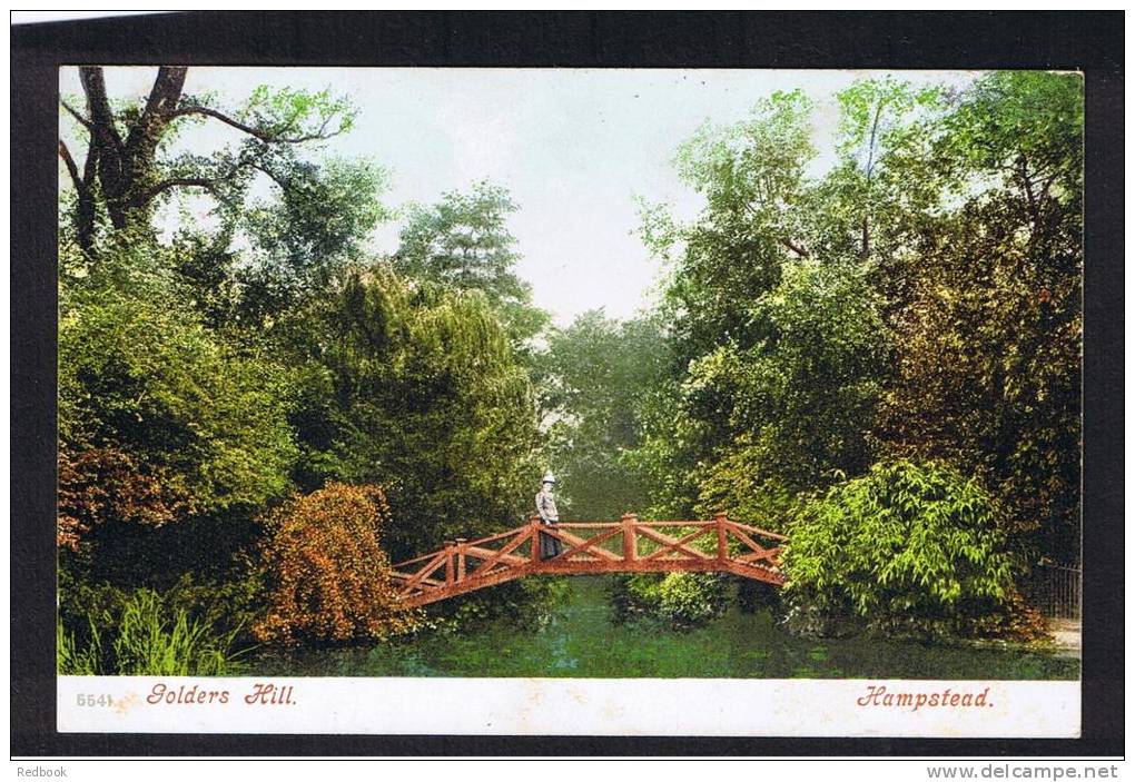 RB 862 - Early Postcard - Wooden Bridge - Golders Hill - Hampstead Heath London - London Suburbs
