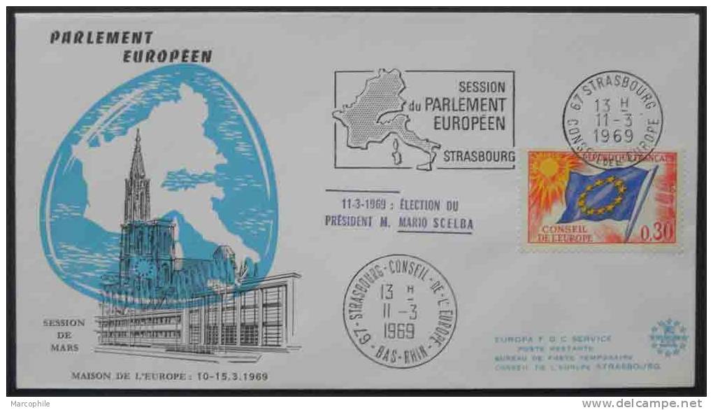 CONSEIL DE L EUROPE - STRASBOURG - ELECTIONS   / 1969  ENVELOPPE ILLUSTREE  (ref EUR339) - European Community
