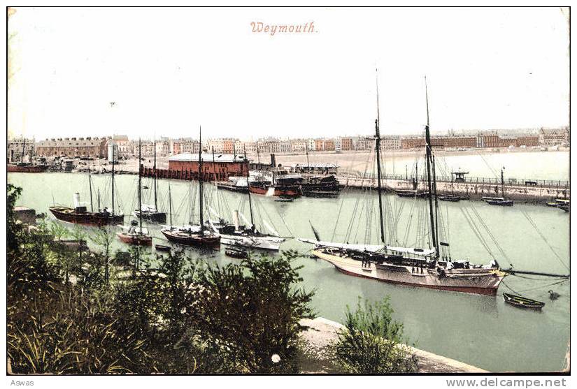 7 POSTCARDS OF WEYMOUTH, DORSET ~ incl NOTHE FORT & STEAMERS