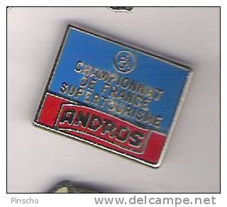 Pin's  RALLYE CHAMPIONNAT DE FRANCE SUPERTOURISME  ANDROS Signe LOGOMOBILE - Rallye