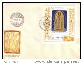 1977. Hungary, 50th Stamp Day, Block, FDC - FDC