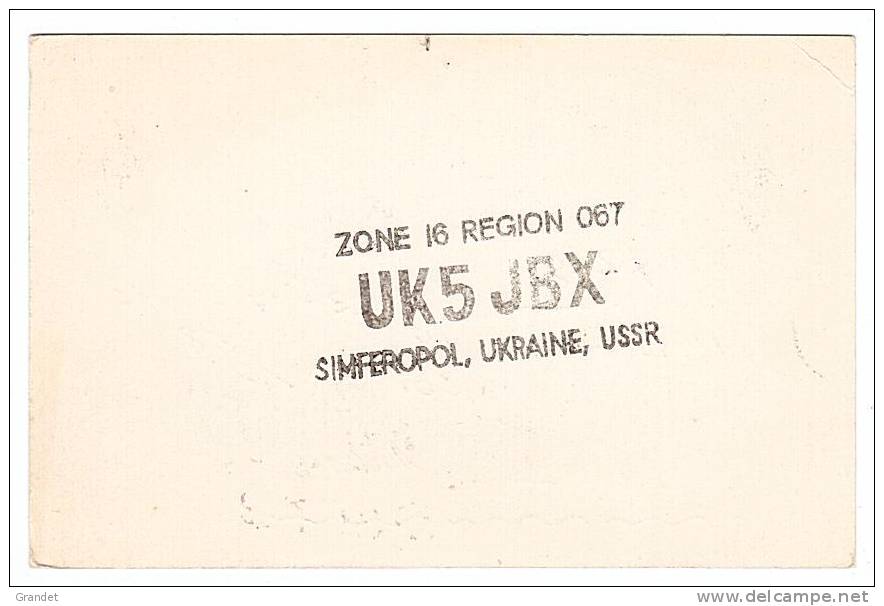 CARTE RADIO QSL - RUSSIE - UKRAINE - SIMFEROPOL - 1977. - Radio Amateur