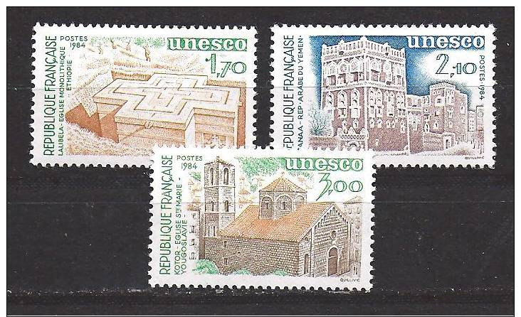 France  Service 1984 N°79** 80**81** / UNESCO / Patrimoine Universel - Ongebruikt