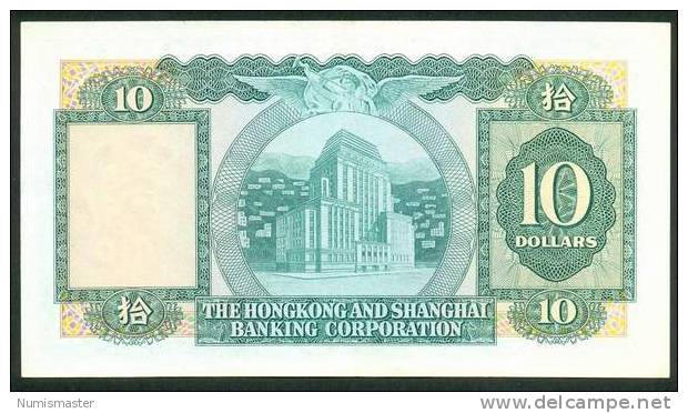 HONG KONG , 10 DOLLARS 31.3.1977. P-182h , AUNC - Hong Kong