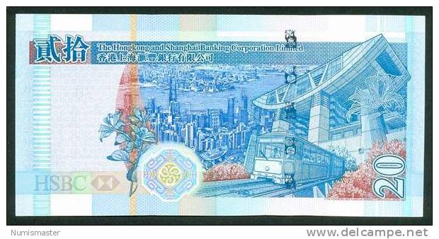 HONG KONG , 20 DOLLARS 1.7.2003. P-207a , UNC - Hongkong