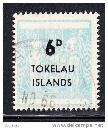 Tokelau Used Scott #6 6p Light Blue - Surcharges On NZ Post-Fiscals - Tokelau