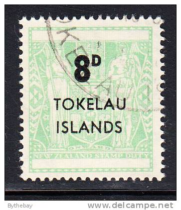 Tokelau Used Scott #7 8p Light Green - Surcharges On NZ Post-Fiscals - Tokelau