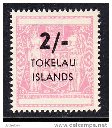 Tokelau MNH Scott #8 2sh Pink - Surcharges On NZ Post-Fiscals - Tokelau