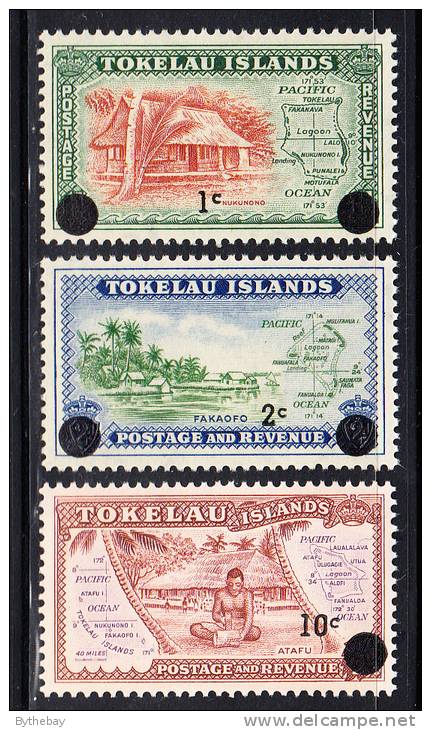 Tokelau MNH Scott #9-#11 Surcharges On Tokelau #1 To #3 - Tokelau