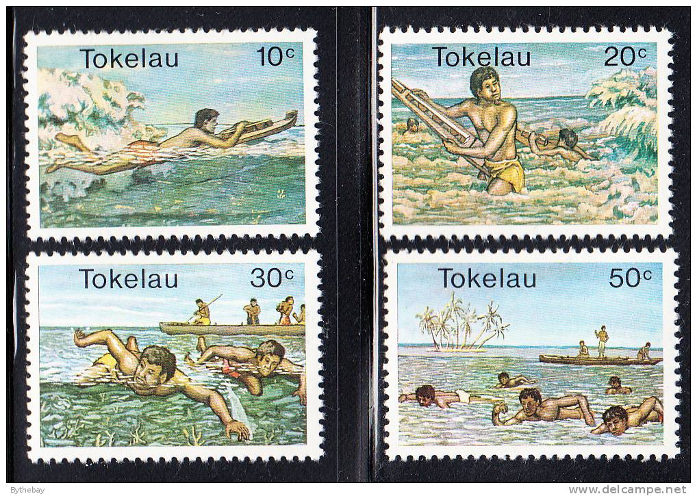 Tokelau MNH Scott #73-#76 Surfing, Swimming - Tokelau