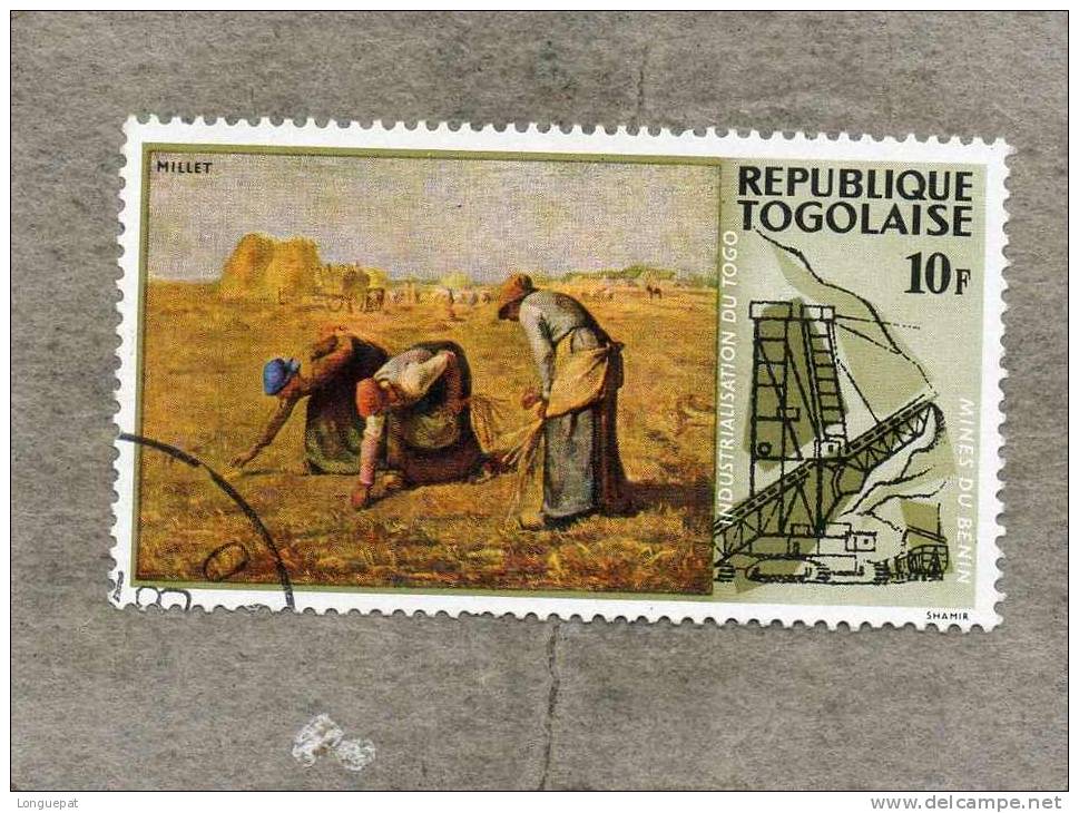 TOGO :  Tableau De Millet : Les Glaneuses - Industrialisation Du Togo : Les Mines - Art - Peinture - Industrie - Mines - Togo (1960-...)