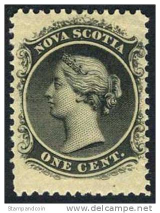 Nova Scotia #8 Mint  Hinged 1c Victoria (yellow Paper) From 1860-63 - Nuovi