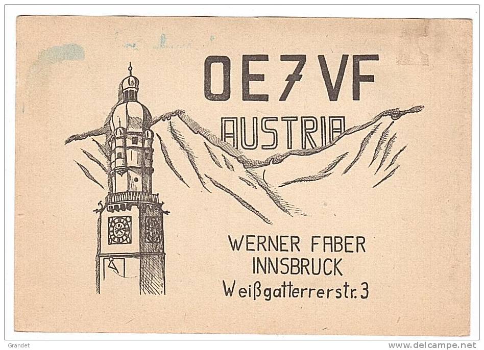 CARTE RADIO QSL - AUTRICHE - INNSBRUCK - 1963. - Radio Amateur