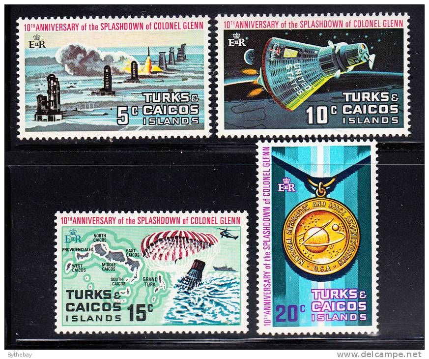 Turks & Caicos MNH Scott #246-#249 10th Anniversary 1st Orbital Flight By Glenn - Turks & Caicos (I. Turques Et Caïques)