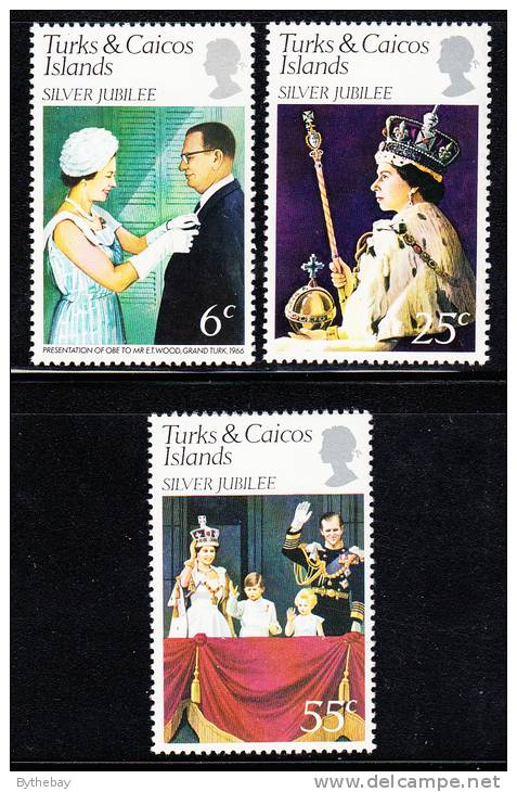 Turks & Caicos MNH Scott #321-#323 25th Anniversary Of Reign Of Elizabeth II - Turks E Caicos