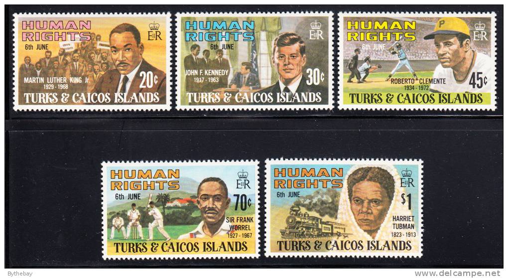 Turks & Caicos MNH Scott #457-#461 Human Rights Leaders - Turks & Caicos (I. Turques Et Caïques)