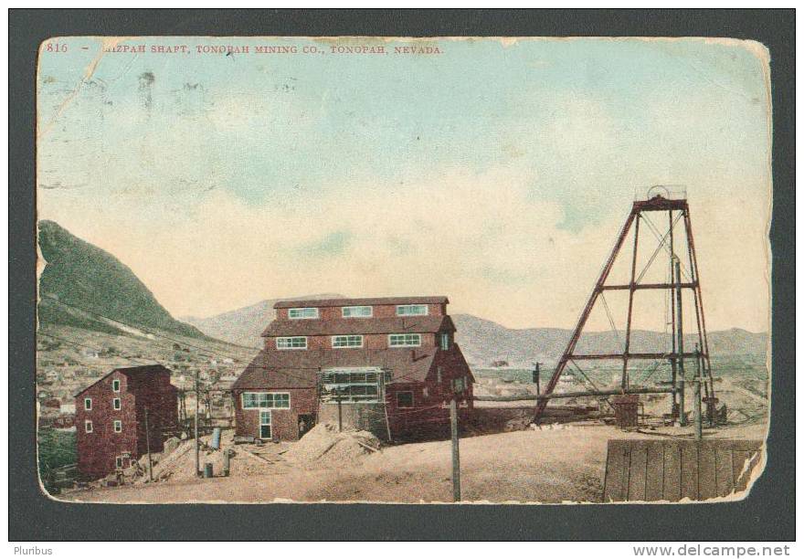 USA   MIZPAH SHAFT , TONOPAH  MINING  CO.  NEVADA  , OLD  POSTCARD - Altri & Non Classificati