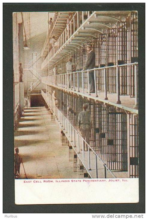 USA  ,  EAST CELL ROOM,  ILLINOIS STATE PENITENTIARY , JOLIET  PRISON  , OLD  POSTCARD - Joliet