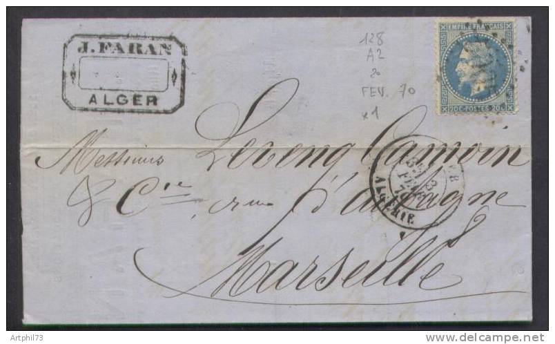 56786 - 29A GC 5005 Cad ALGER ALGERIE Avril 1869 TB - Autres & Non Classés