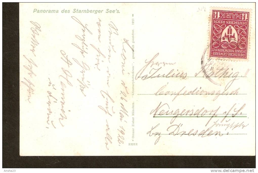 504. Germany, Panorama Des Starnberger See - 1921 - Starnberg