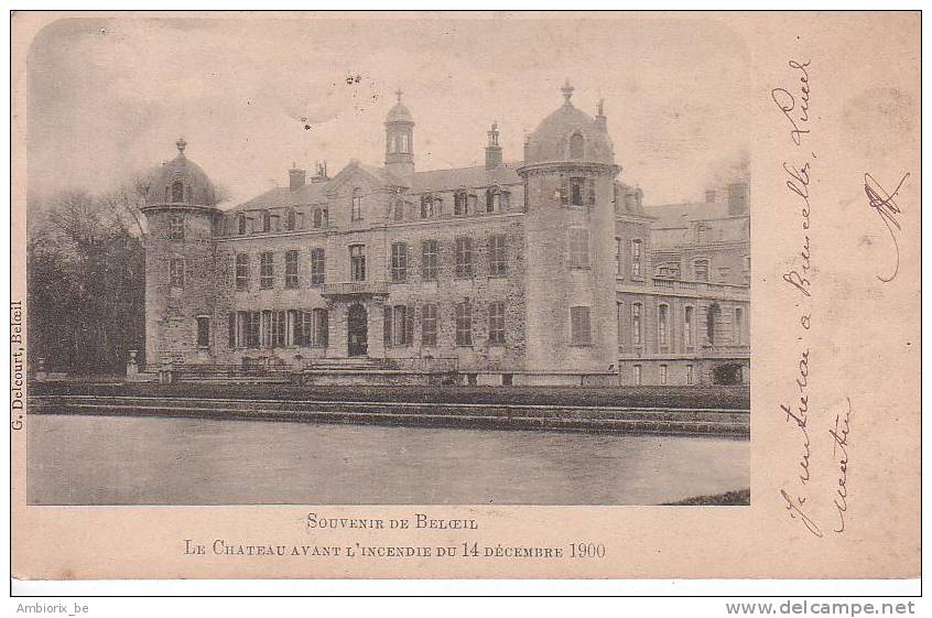 Souvenir De Beloeil - Le Chateau Avant L'incendie Du 14 Décembre 1900 - G Delcourt - Beloeil