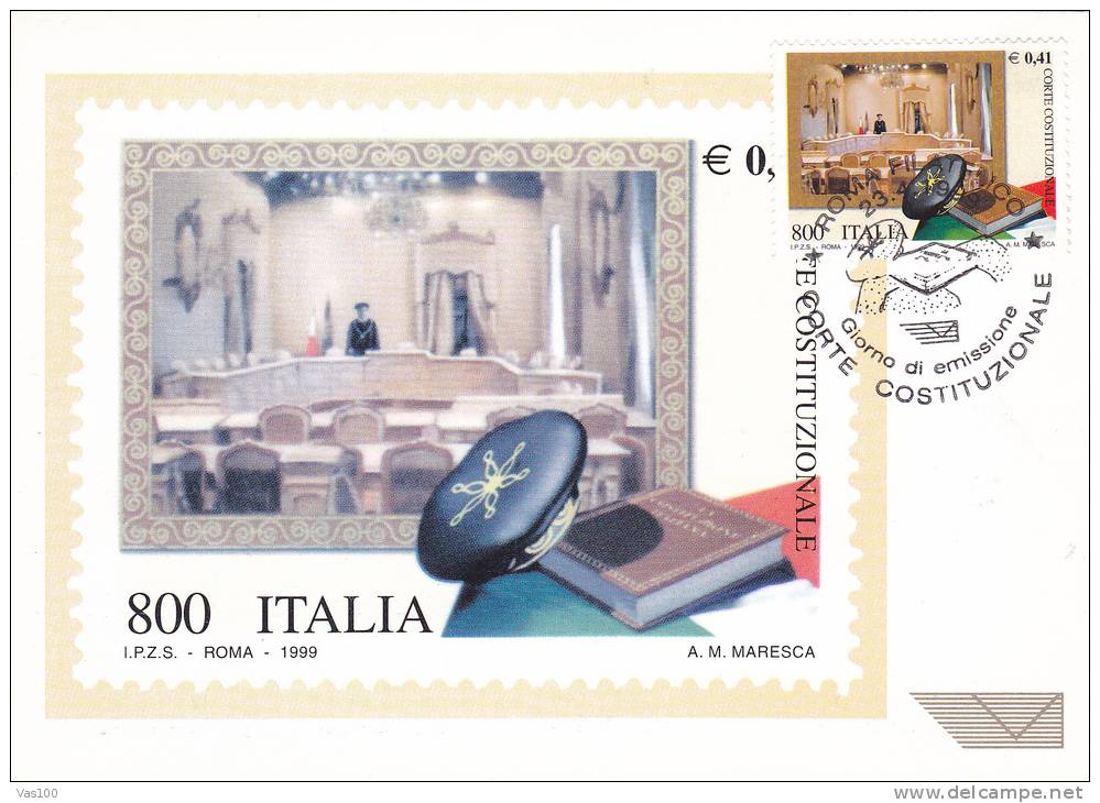 CONSTITUTIONAL COURT, 1999, CM. MAXI CARD, CARTES MAXIMUM, ITALY - Maximum Cards