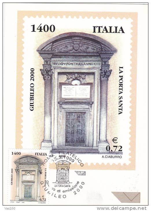 GIUBILEO, 2000, CM. MAXI CARD, CARTES MAXIMUM, ITALY - Maximum Cards
