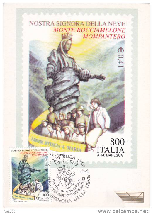 NOSTRA SIGNORA DELLA NEVE, 1999, CM. MAXI CARD, CARTES MAXIMUM, ITALY - Maximumkaarten