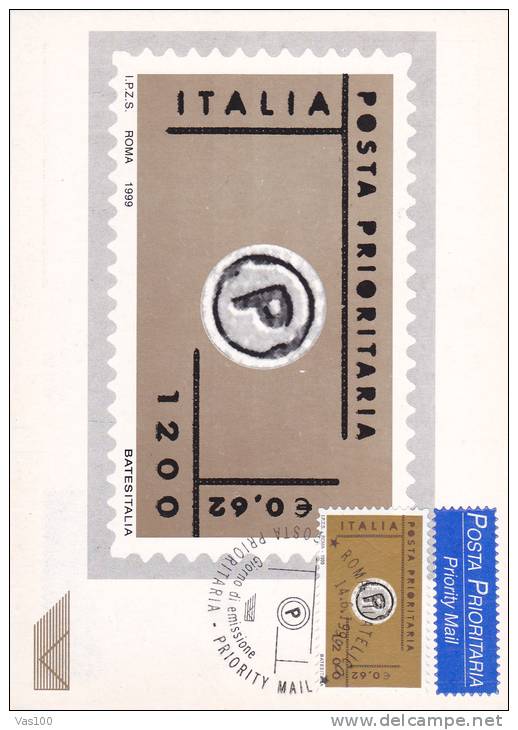 PIORITARY POST, 1999, CM. MAXI CARD, CARTES MAXIMUM, ITALY - Maximumkaarten