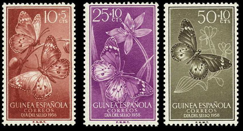 Guinea 388/90 ** Mariposas 1958 - Guinée Espagnole