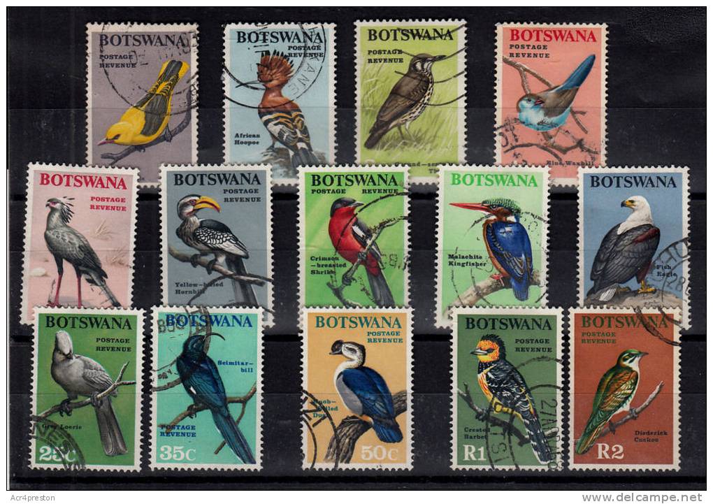 Bw0220u Botswana 1967, Birds Definitives, Finu Used Complete Set - Botswana (1966-...)