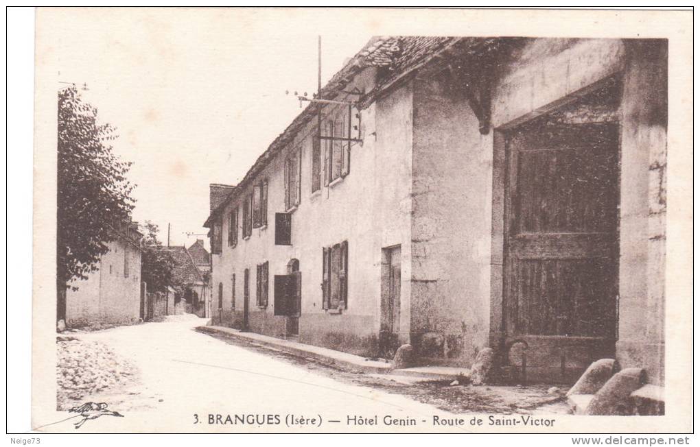 Carte Postale Ancienne De L´Isère - Brangues - Hôtel Genin - Route De Saint Victor - Brangues