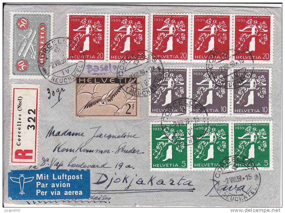 Nr 344/346, 348/350, 352/354 Op Reco Brief Naar Java, Nederlands Indië (X14218) - Zusammendrucke
