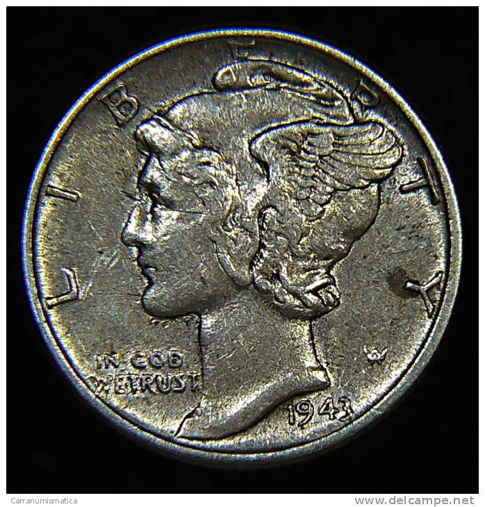 MERCURY DIME 1943 SILVER - 1916-1945: Mercury (Mercure)